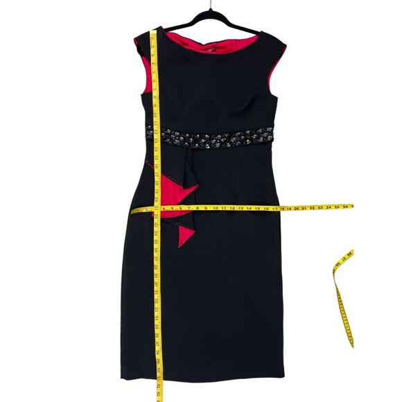 VPD Collection Black Beaded Cocktail Dress Size 46 (US 10) Made In Italy (NWT) - Picture 10 of 12
